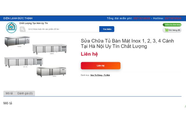 Sửa bàn mát ở đâu uy tín? Lỗi thường gặp, bảng giá tham khảo 10 Điện lạnh Đức Thịnh sửa chữa bàn máy uy tín