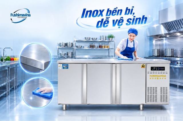 Bàn đông làm lạnh quạt gió mặt bàn Inox 304
