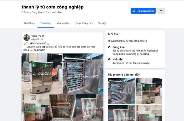 Tham khảo 3 nguồn mua thanh lý tủ nấu cơm công nghiệp và bảng giá bán 7 Mua tủ nấu cơm cũ qua hội nhóm Facebook