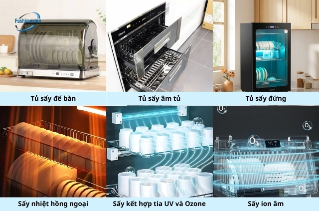 Các loại tủ sấy chén bát cho gia đình phổ biến