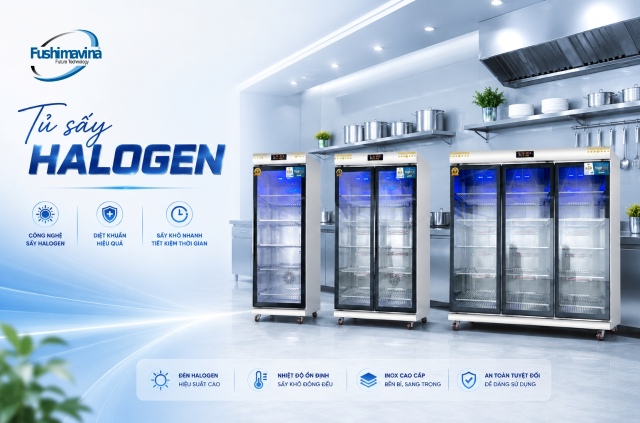 Cơ chế hoạt động tủ sấy bát bằng Halogen