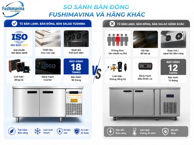 So sánh chất lượng tủ đông bàn chặt
